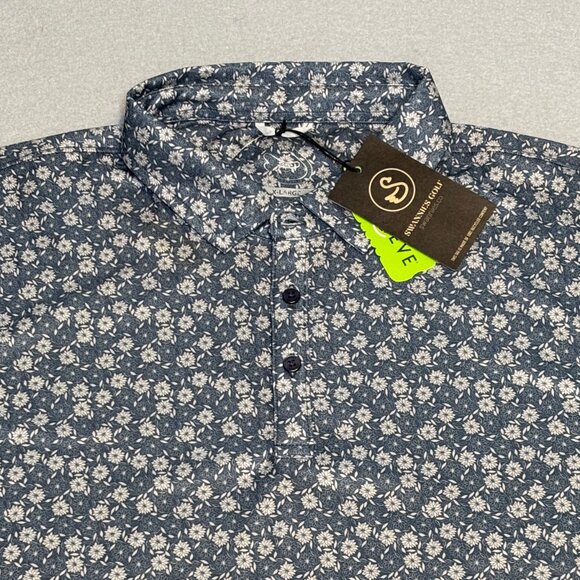 Swannies Men’s Golf Clark Polo Shirt Vintage Indigo Gray Size XL Lightweight NWT - Picture 1 of 9